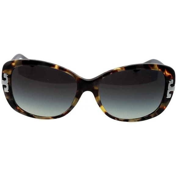 Tory Burch Rectangle Porchini Tortoise Shell/Milky Grey Sunglasses EUC - Picture 9 of 9